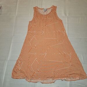 Women's Palmetto Moon Orange And White Stripes Dress Size Large
